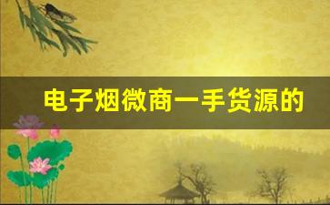 电子烟微商一手货源的进货渠道有哪些? 电子烟微商一手货源的进货渠道有哪些?